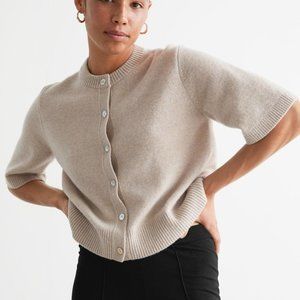 & Other Stories Boxy Wool Cardigan Oatmeal Small